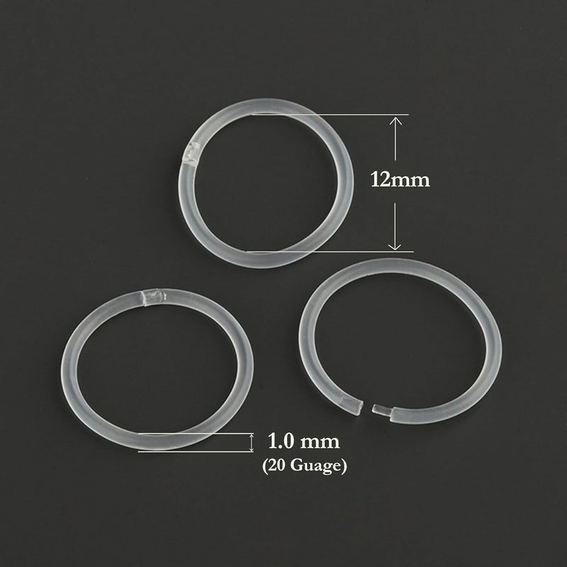 Melimarry 20 Gauge Anti-Allergy Unisex Plastic Hoop Ear Retainers, Clear Nose Rings, With Buckle, For Sensitive Ears & Skin - Image 2